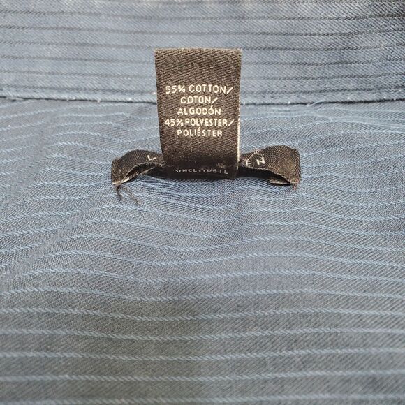 Men’s Van Heusen Navy Blue Long Sleeve Button Down Dress Shirt Size XL 17/17 1/2 - Picture 8 of 10